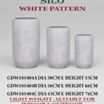 Fiber Pot Silo White Pattern Lifetime Warranty