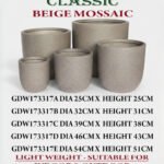 Fiber Pot Classic Beige Lifetime Warranty
