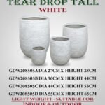 Fiber White Pot Drop Tall