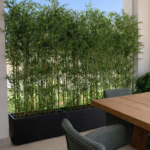 Artificial Bamboo Arrangement in Fiber Black Privacy Plants UAE
