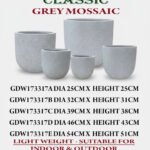 Fiber Pot Grey Mossaic Matte Lifetime Warranty