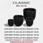 Fiber Pot Black Matte Lifetime Warranty Plants UAE
