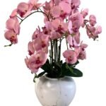 Artificial Pink Orchid in Marble