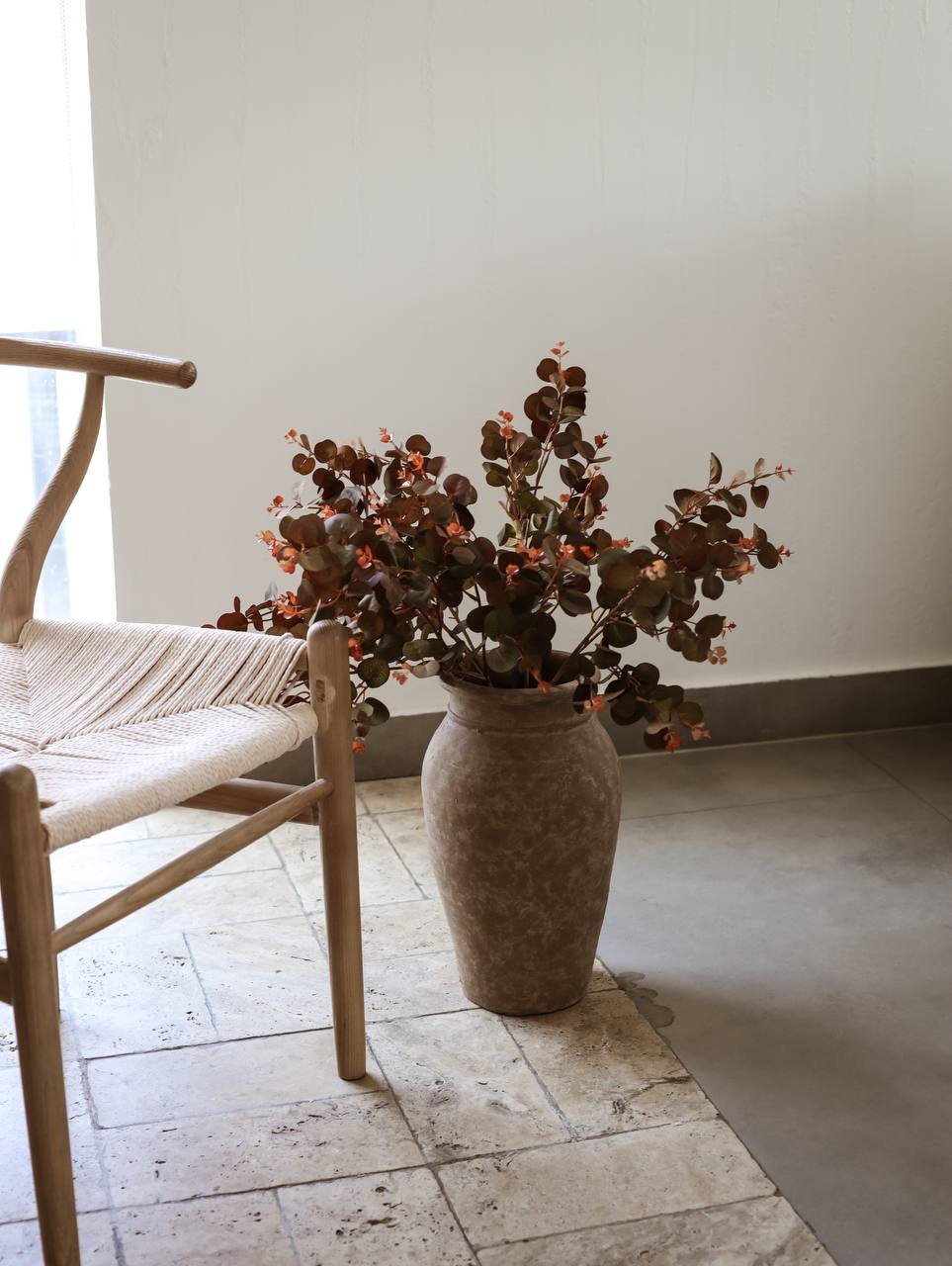 image_881b181a-b0ab-47f7-b14f-5d24342539b3.jpg Artificial flower in rustic pot - Image 1