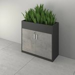 Office Cabinet Black L100xW40xH100 - Image 2